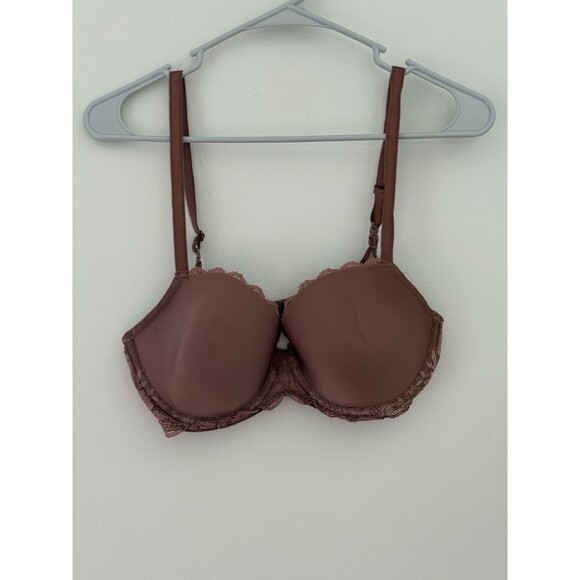 Victoria's Secret Other - Victoria's Secret Dream Angels Lined Demi Bra Women's Size 34DD Wine Lace Sexy